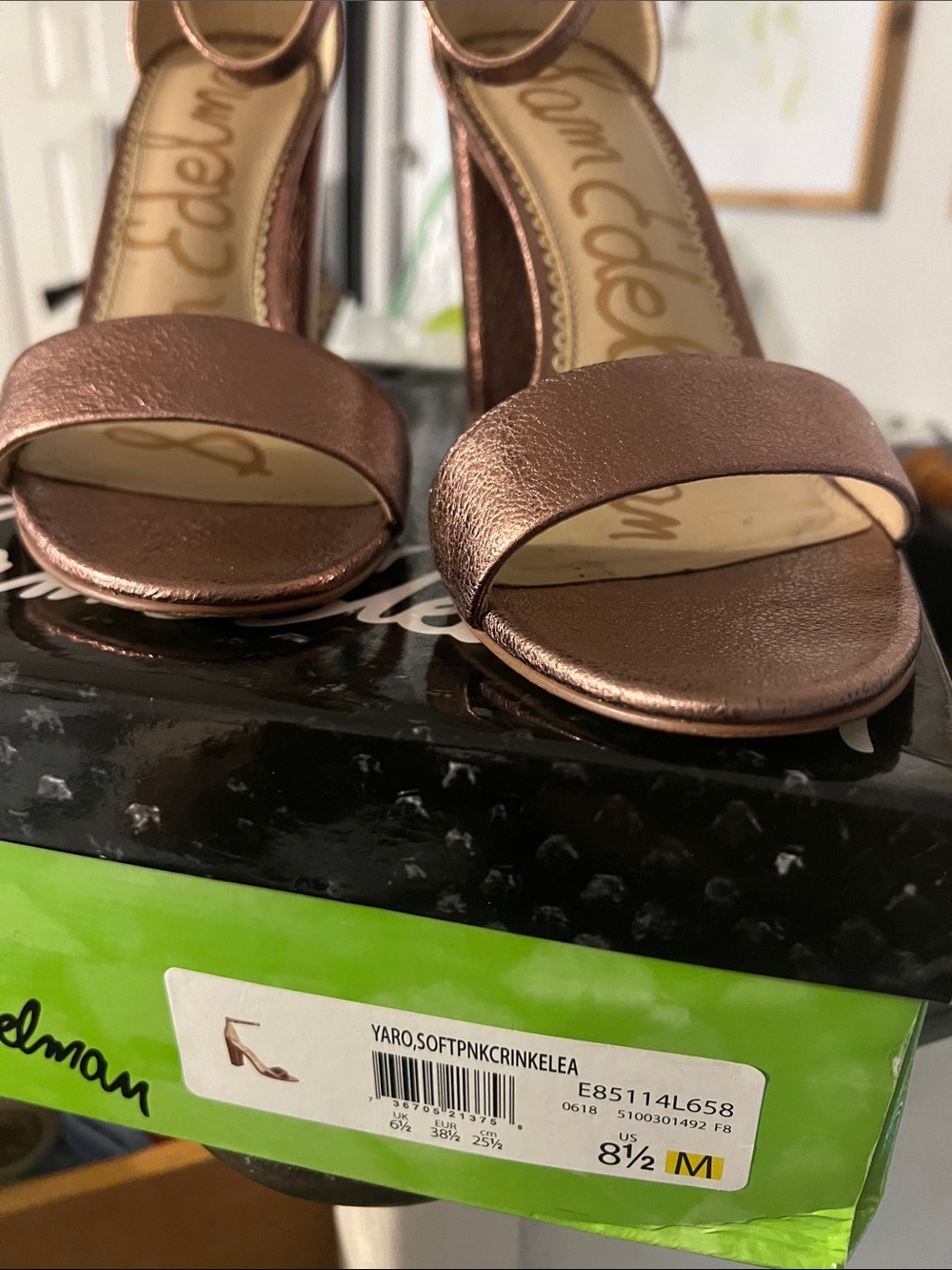 Sam Edelman Yaro Metallic Rose Gold Block Heel sandals - 8.5 - Picture 4 of 8